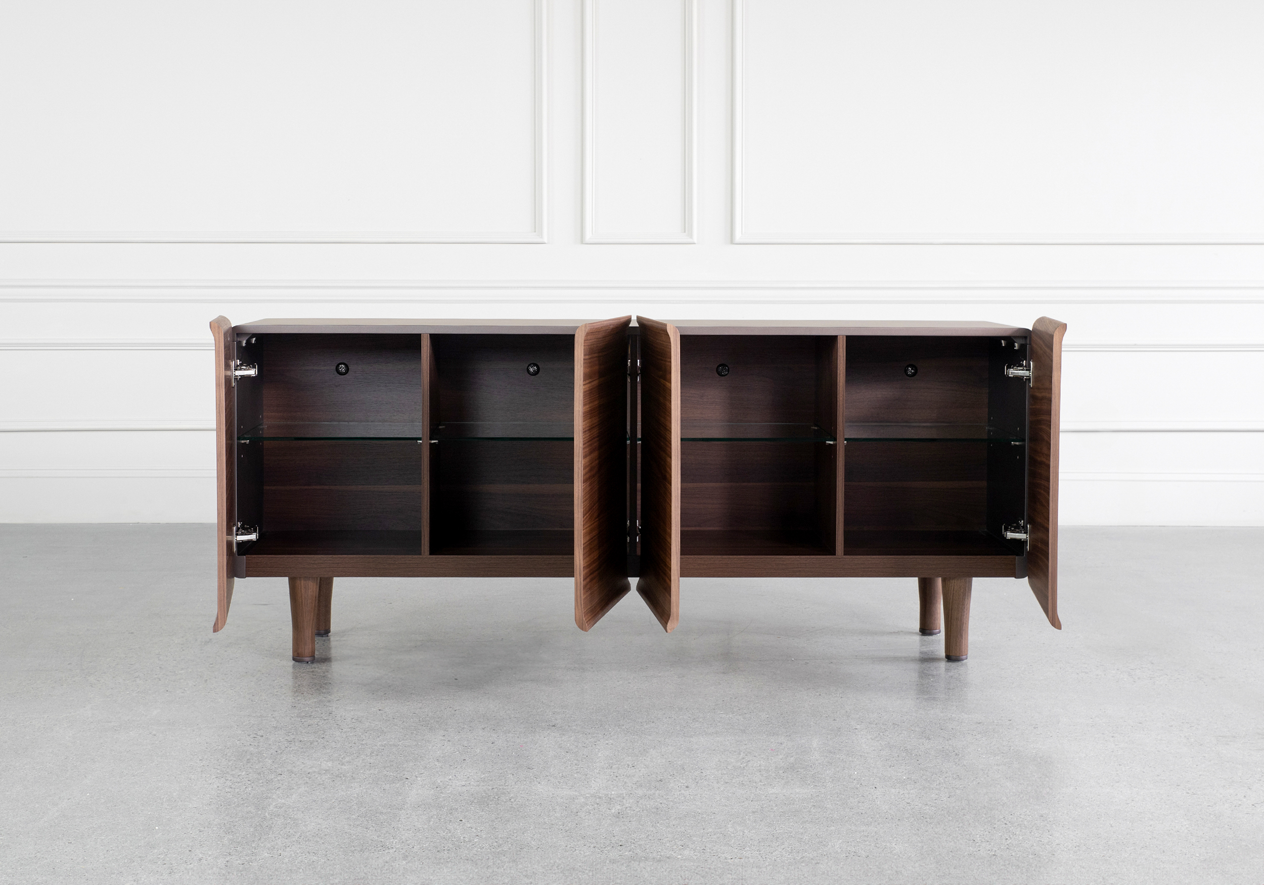 Burke Walnut Buffet Inside