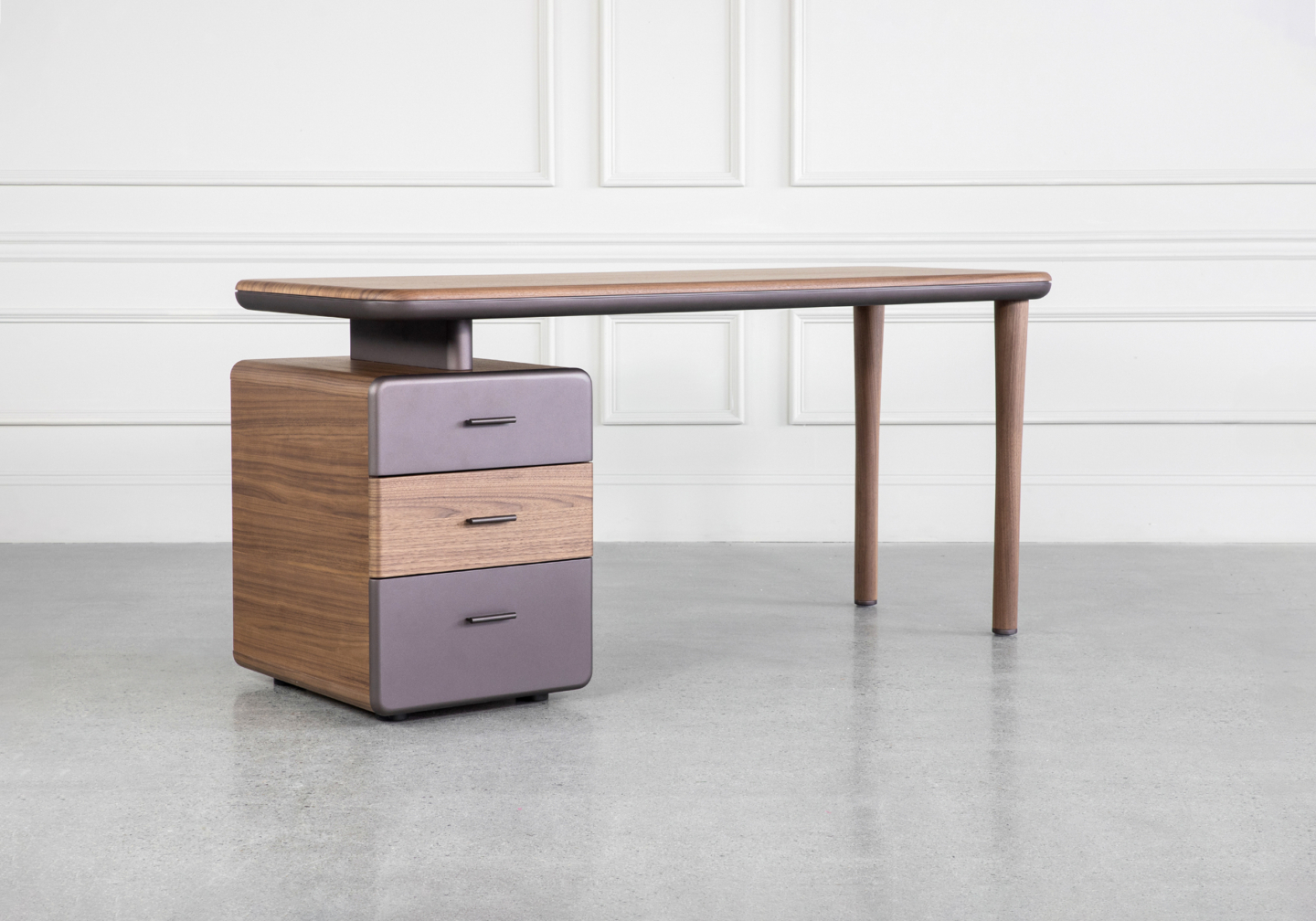 Burke Wood Desk Angle