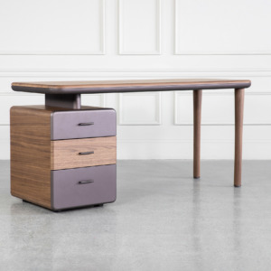 Burke Wood Desk Angle
