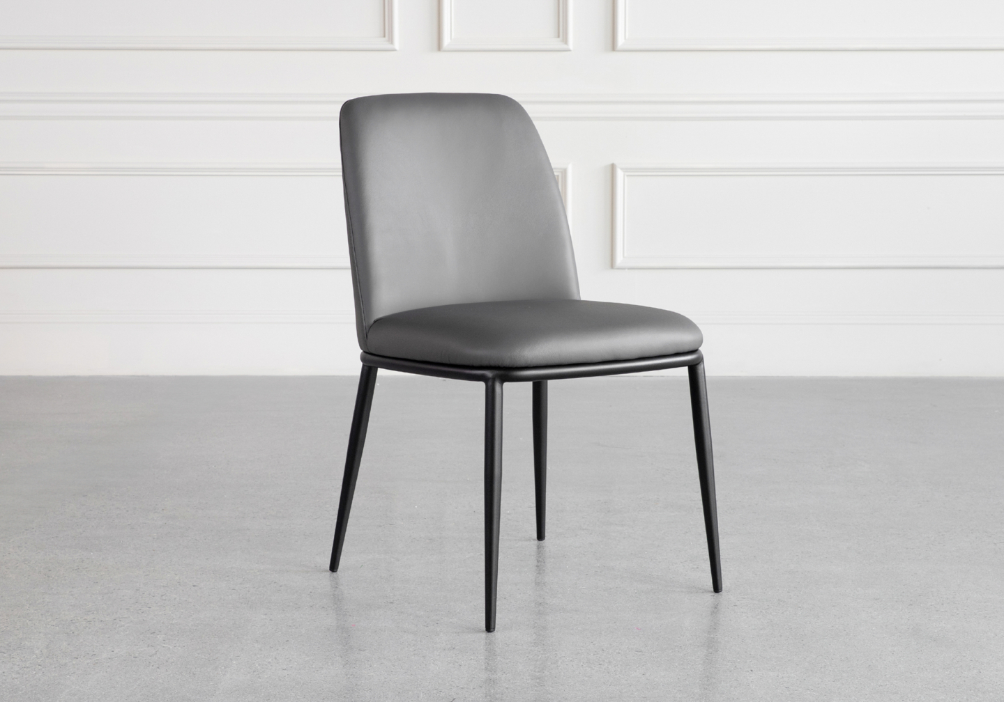 Colette Iron Leather Dining Chair Angle