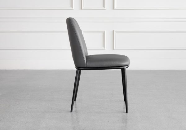 Colette Iron Leather Dining Chair - Side