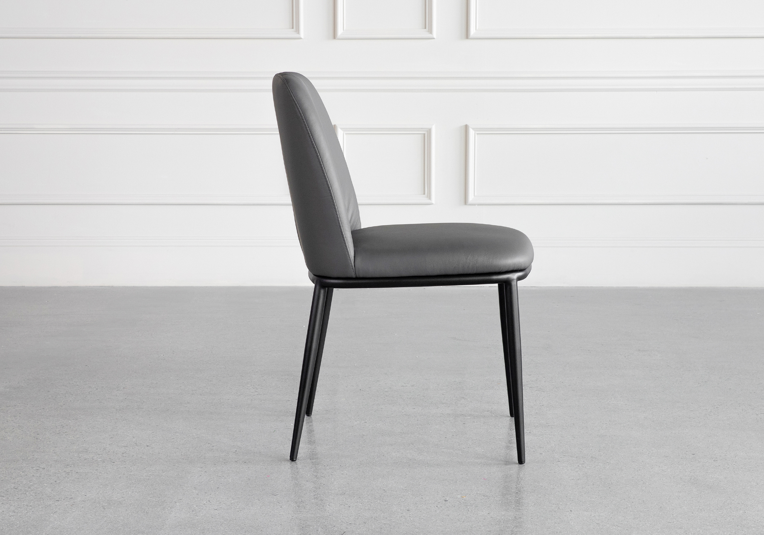 Colette Iron Leather Dining Chair Side