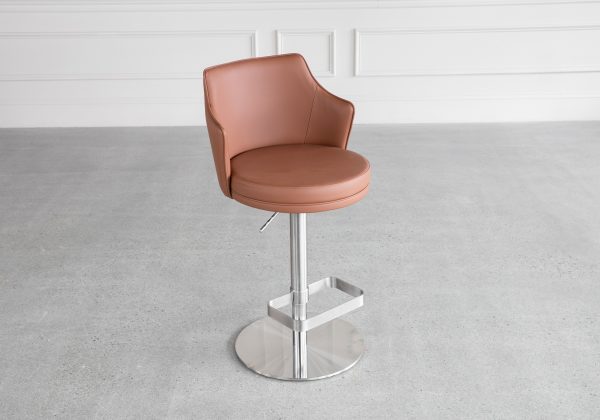 Lorca Cognac Vinyl Counter Stool
