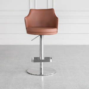 Lorca Cognac Vinyl Counter Stool Front