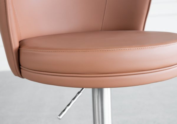 Lorca Cognac Vinyl Counter Stool - Seat