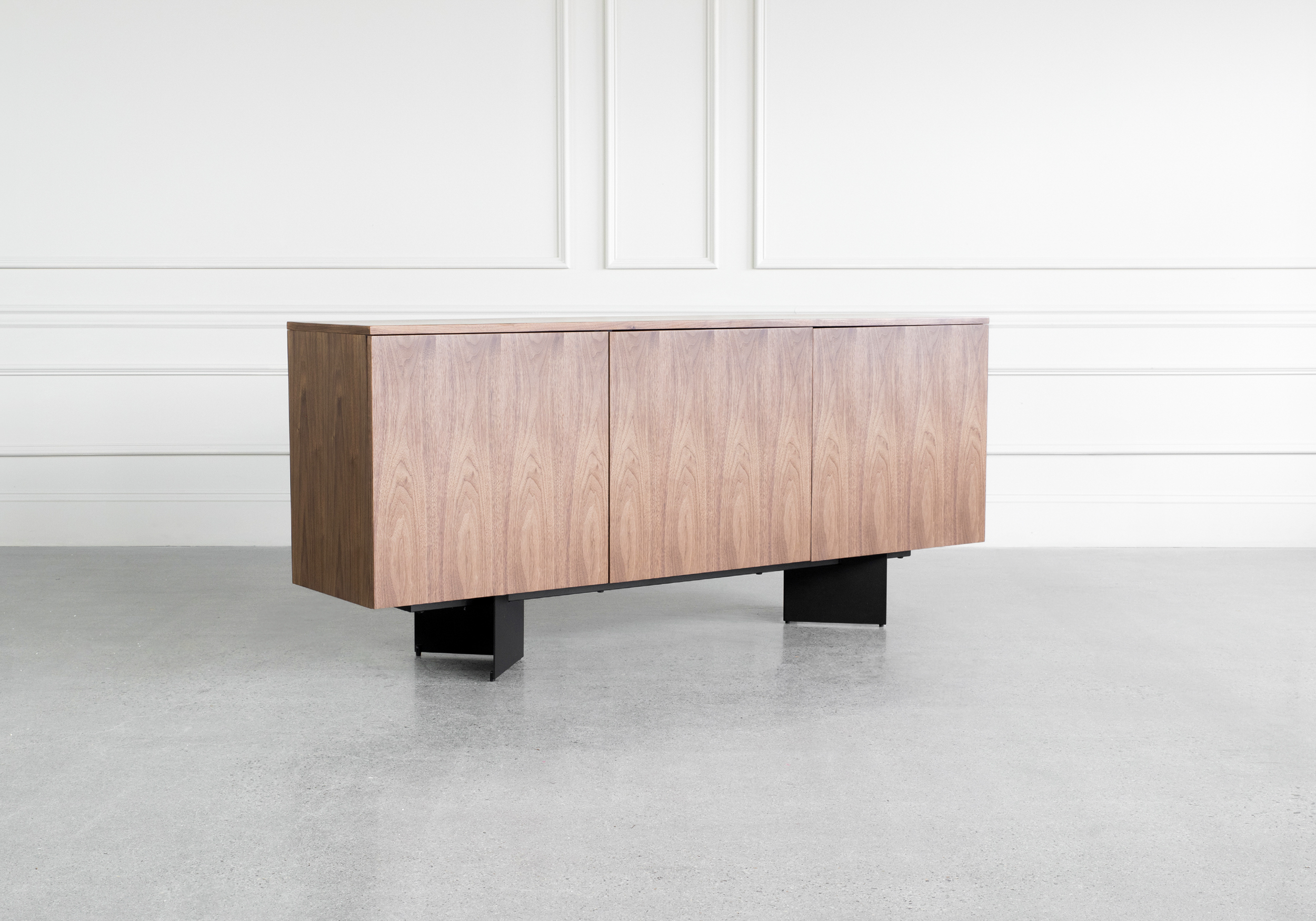 Malibu Walnut Sideboard Angle Malibu Walnut Sideboard Angle