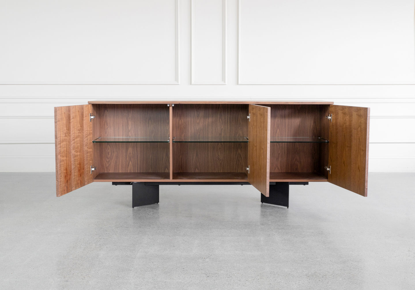 Malibu Walnut Sideboard Inside