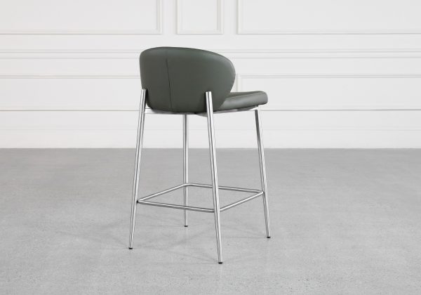 Mona Green 60 Vinyl Counter Stool - Back