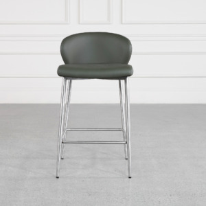 Mona Green 60 Vinyl Counter Stool Front Mona Green 60 Vinyl Counter Stool Front