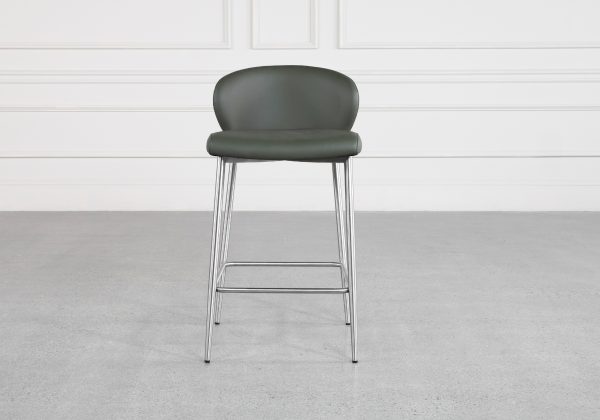 Mona Green 60 Vinyl Counter Stool - Front
