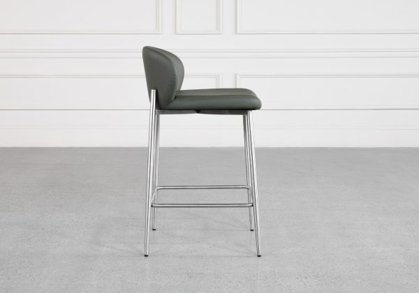 Mona Green 60 Vinyl Counter Stool - Side