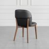 Nadine Black Leather Dining Chair - Back