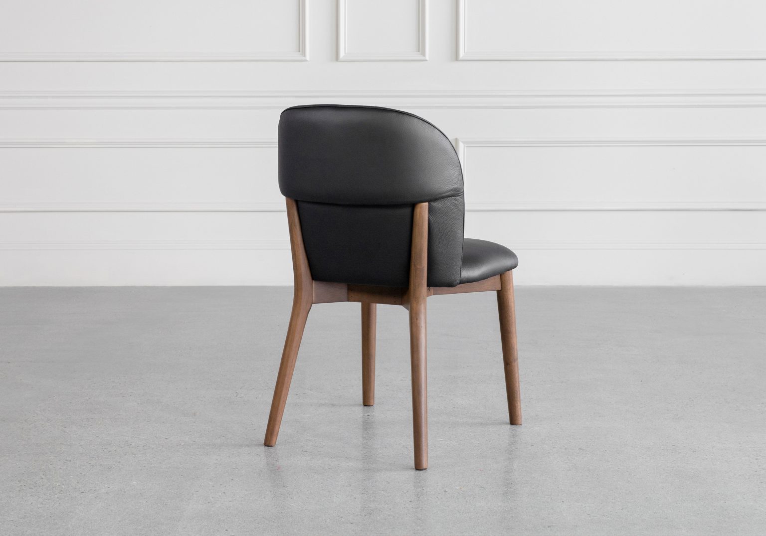 Nadine Black Leather Dining Chair Back