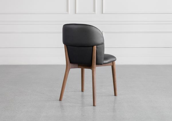 Nadine Black Leather Dining Chair - Back