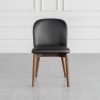 Nadine Black Leather Dining Chair - Front