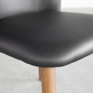 Nadine Black Leather Dining Chair Seat Nadine Black Leather Dining Chair Seat