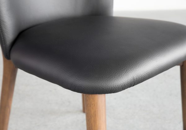 Nadine Black Leather Dining Chair - Seat