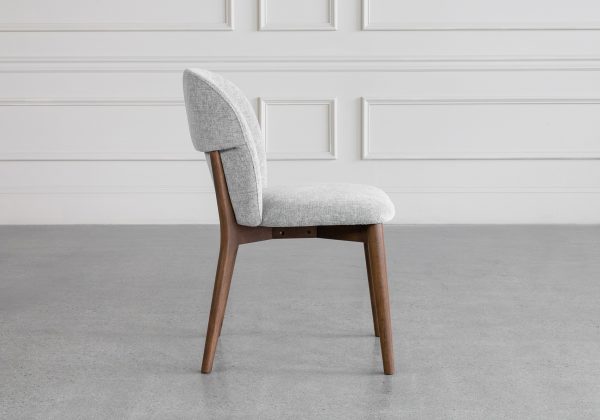 Nadine Shale Fabric Dining Chair - Side