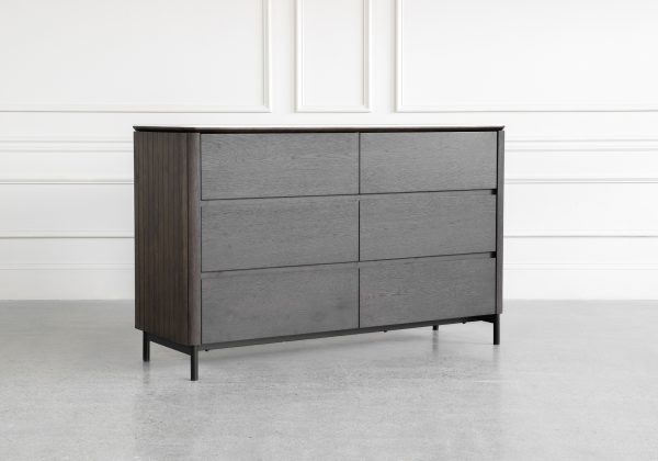 Phoenix Brown Oak Double Dresser - Angle
