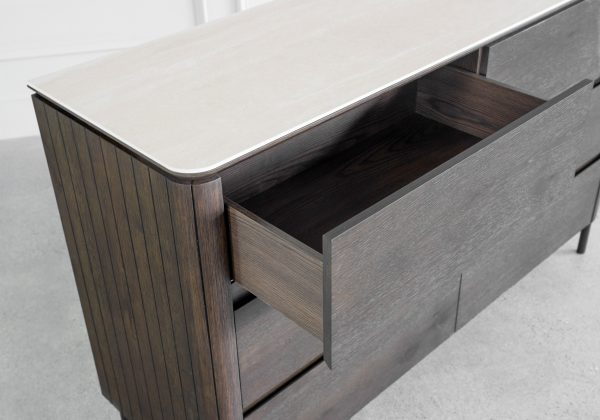 Phoenix Brown Oak Double Dresser - Details