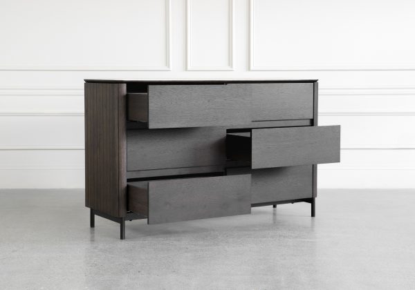 Phoenix Brown Oak Double Dresser - Drawers