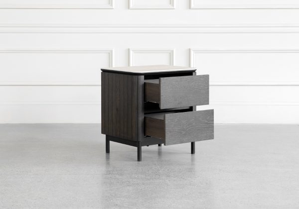 Phoenix Brown Oak Nightstand - Drawers