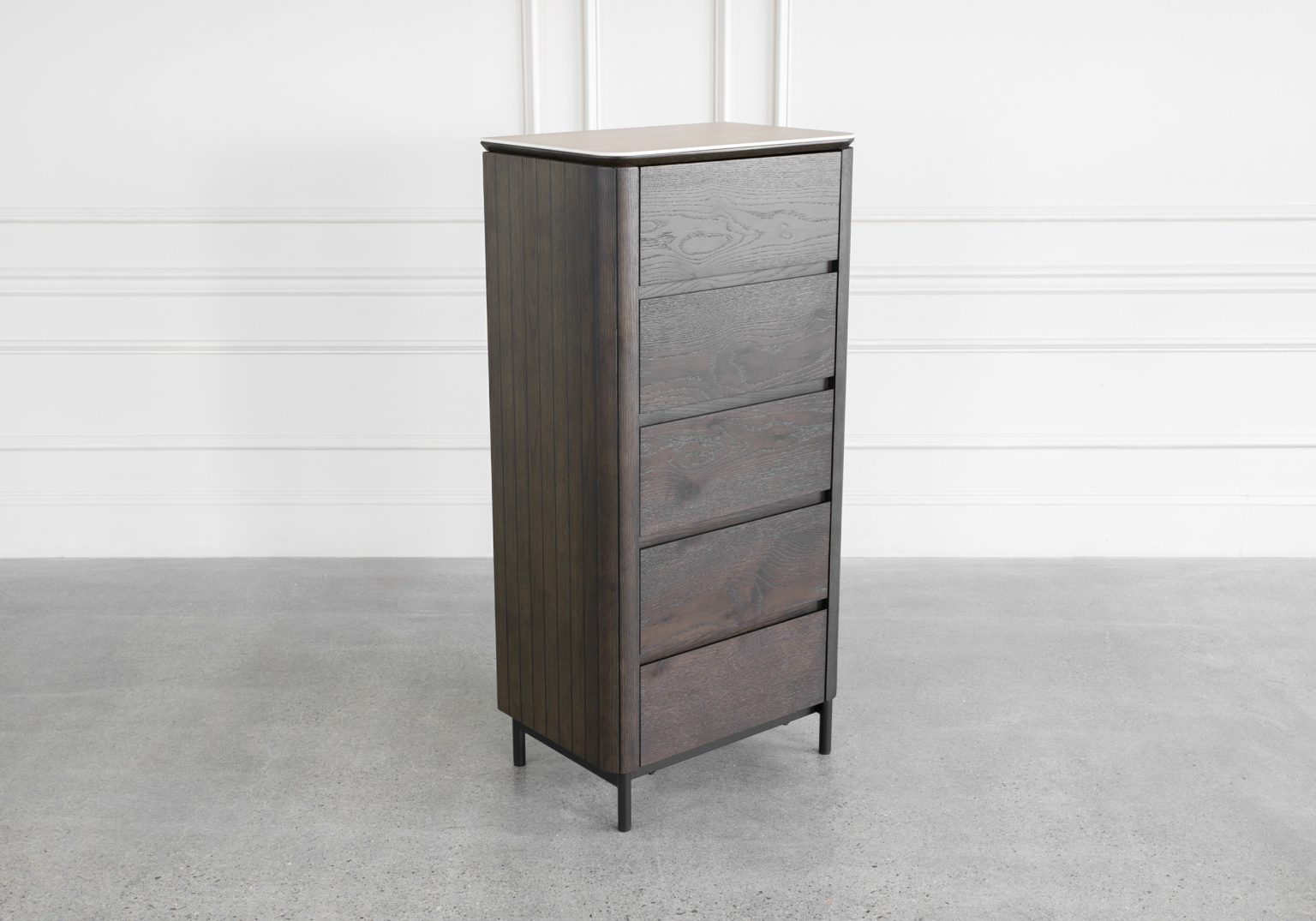 Phoenix Brown Oak Veneer Tallboy