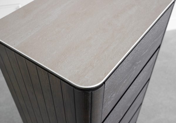 Phoenix Brown Oak Veneer Tallboy - Ceramic