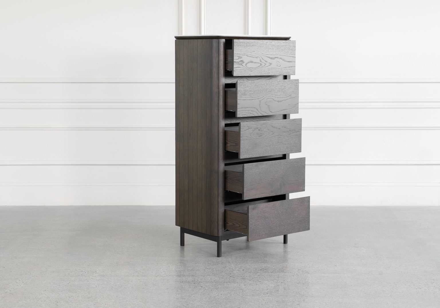 Phoenix Brown Oak Veneer Tallboy Drawers