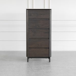 Phoenix Brown Oak Veneer Tallboy - Front