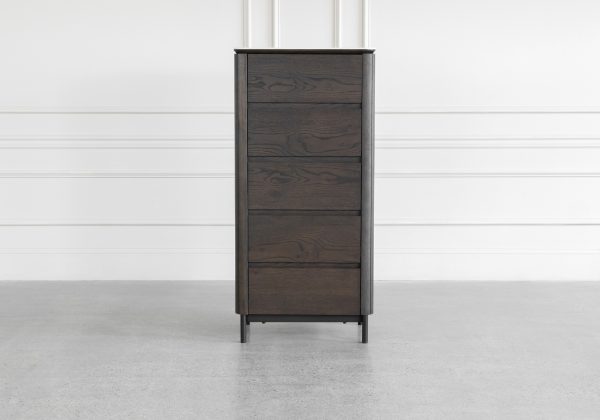 Phoenix Brown Oak Veneer Tallboy - Front