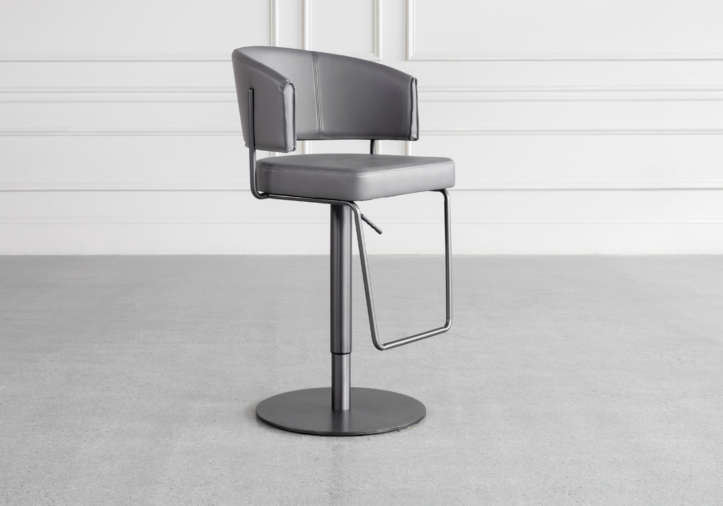 Roger Grey Vinyl Counter Stool Angle