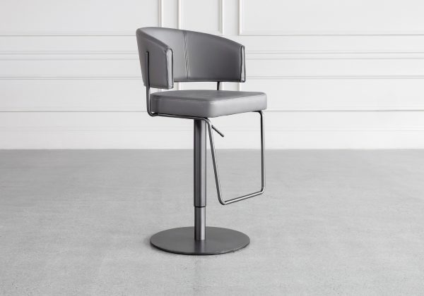 Roger Grey Vinyl Counter Stool - Angle