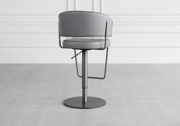 Roger Grey Vinyl Counter Stool - Back