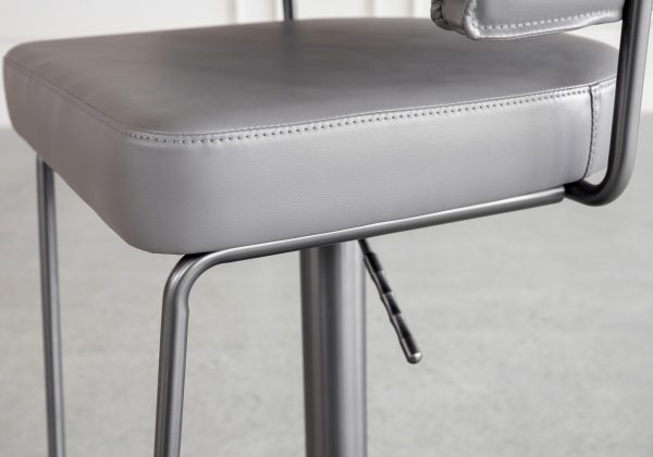 Roger Grey Vinyl Counter Stool - Details