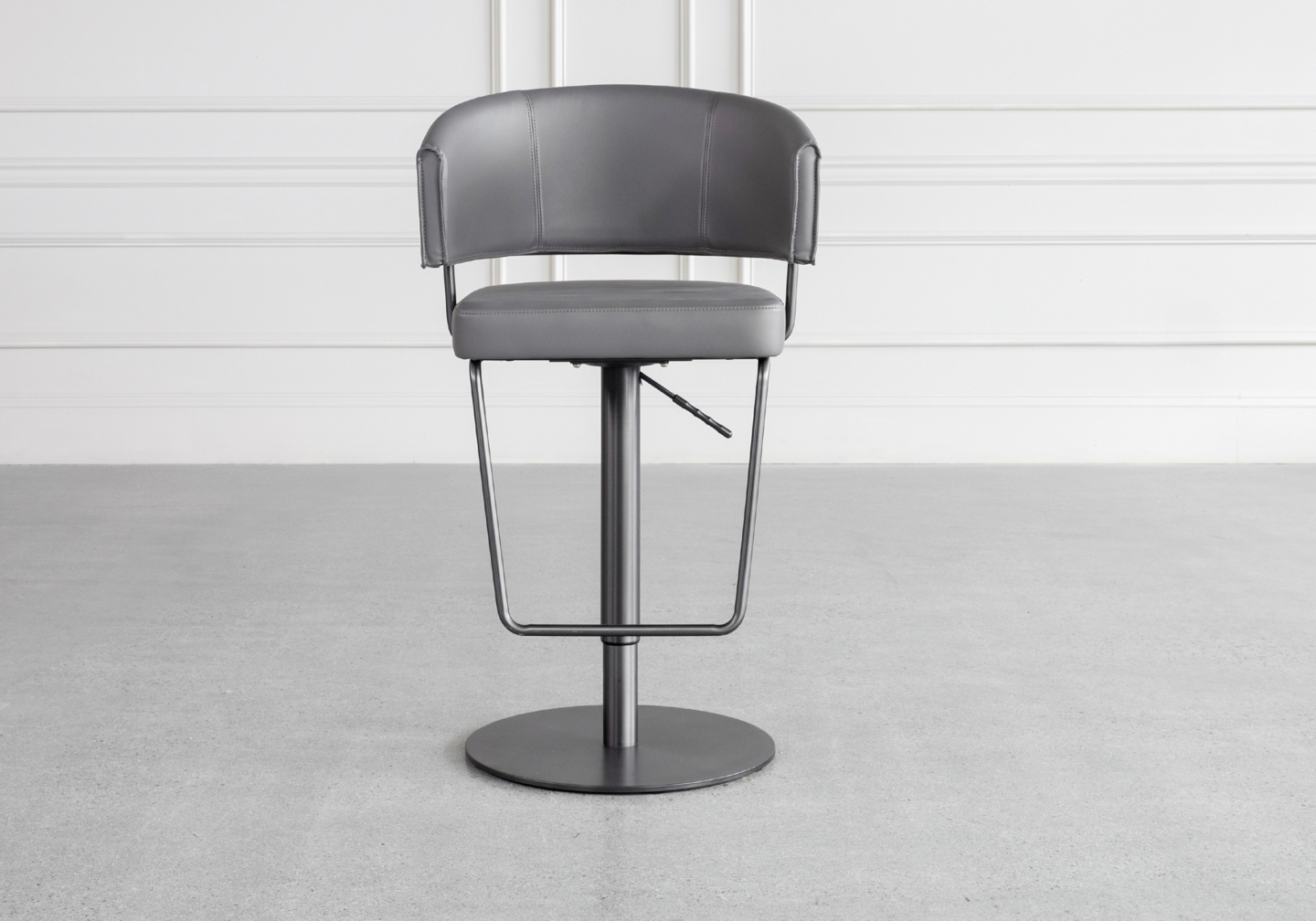 Roger Grey Vinyl Counter Stool Front