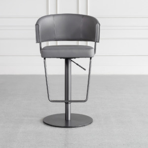 Roger Grey Vinyl Counter Stool Front Roger Grey Vinyl Counter Stool Front