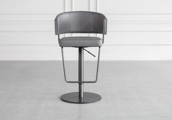 Roger Grey Vinyl Counter Stool - Front