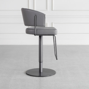 Roger Grey Vinyl Counter Stool Side Roger Grey Vinyl Counter Stool Side