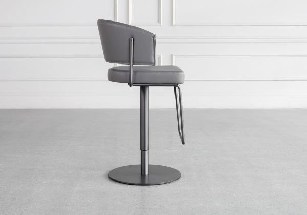Roger Grey Vinyl Counter Stool - Side