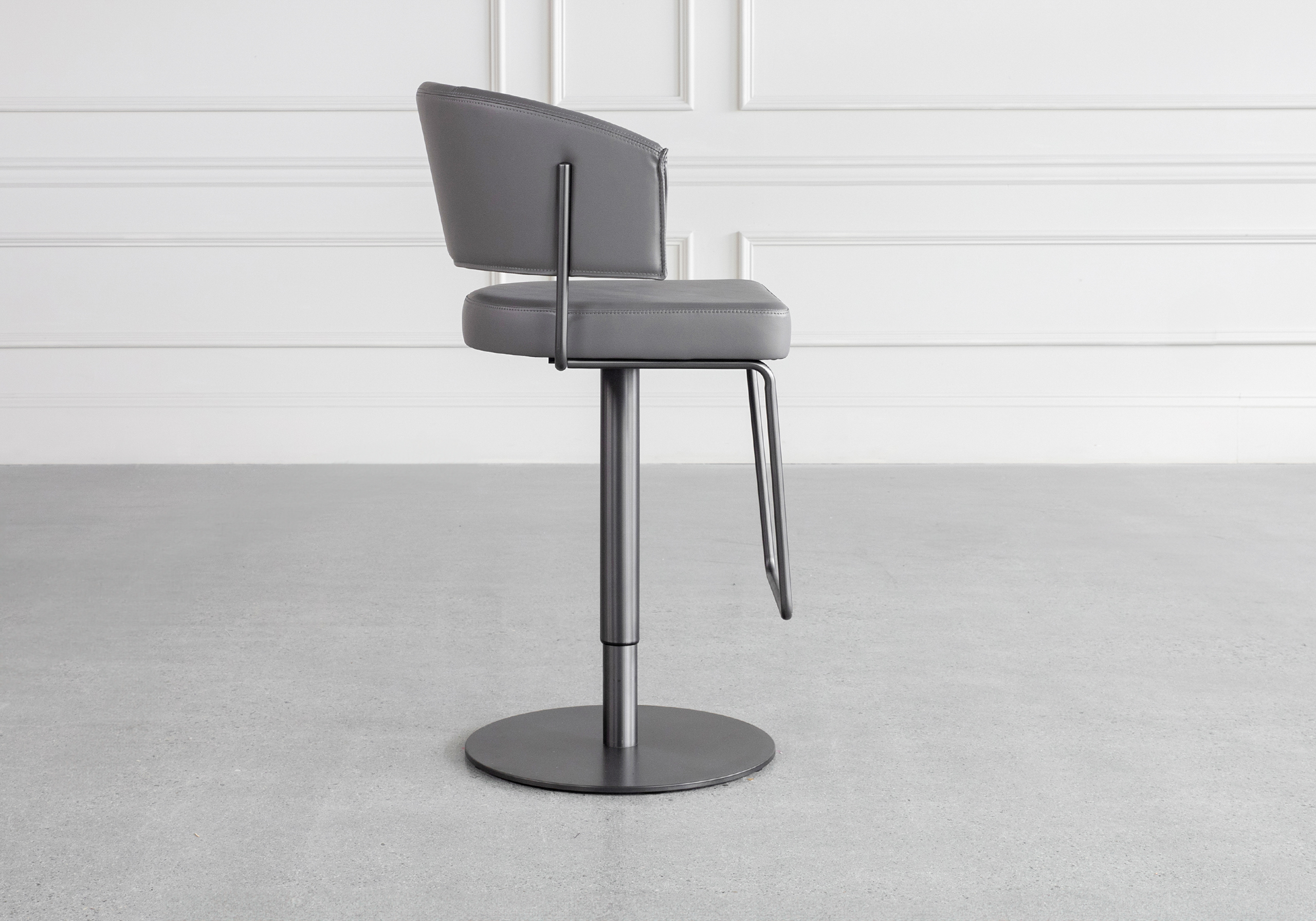 Roger Grey Vinyl Counter Stool Side Roger Grey Vinyl Counter Stool Side