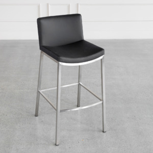 Royce Black 80 Vinyl Barstool Royce Black 80 Vinyl Barstool