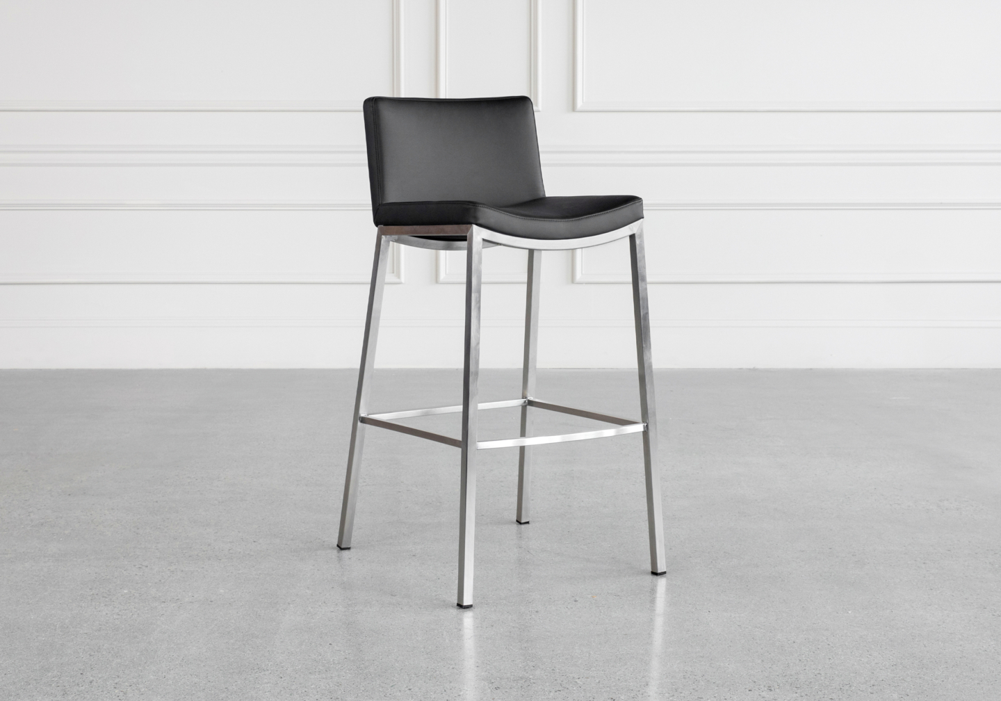 Royce Black 80 Vinyl Barstool Angle