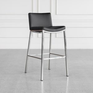 Royce Black 80 Vinyl Barstool - Angle