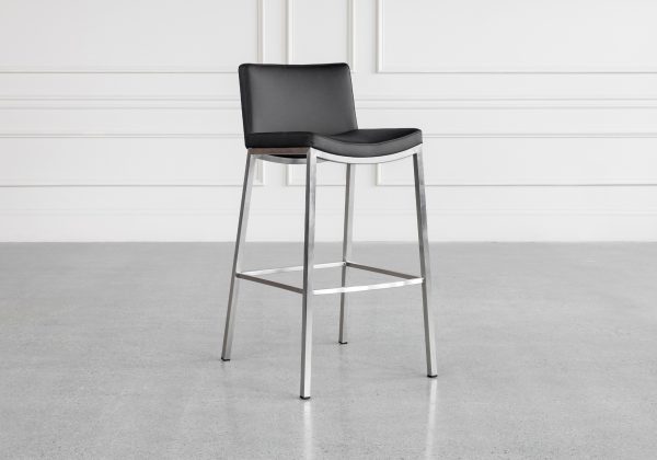 Royce Black 80 Vinyl Barstool - Angle
