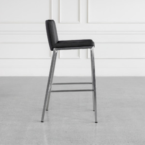Royce Black 80 Vinyl Barstool Side Royce Black 80 Vinyl Barstool Side
