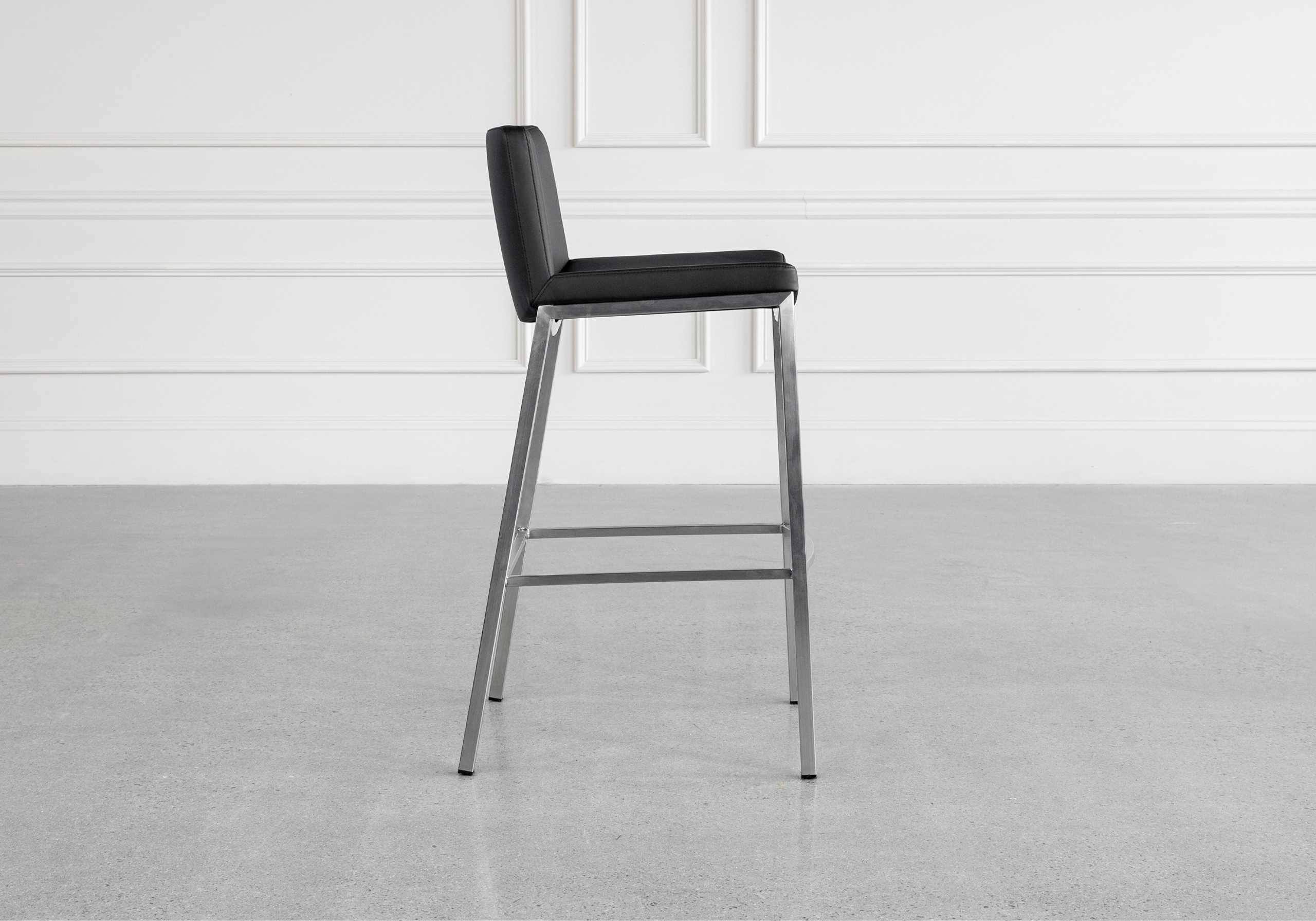 Royce Black 80 Vinyl Barstool Side