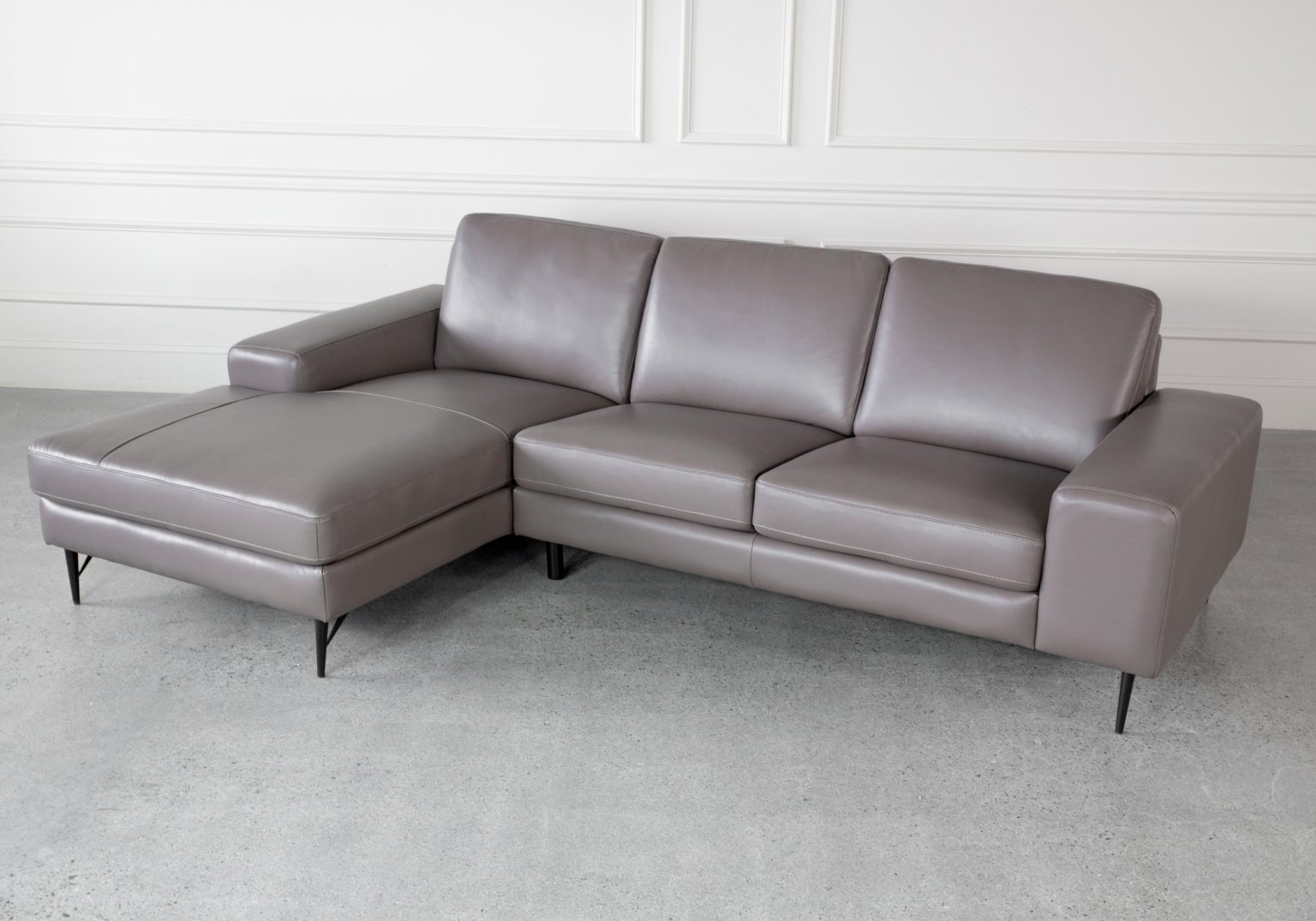 Sergio Brown L83 Leather SL Sectional Sofa
