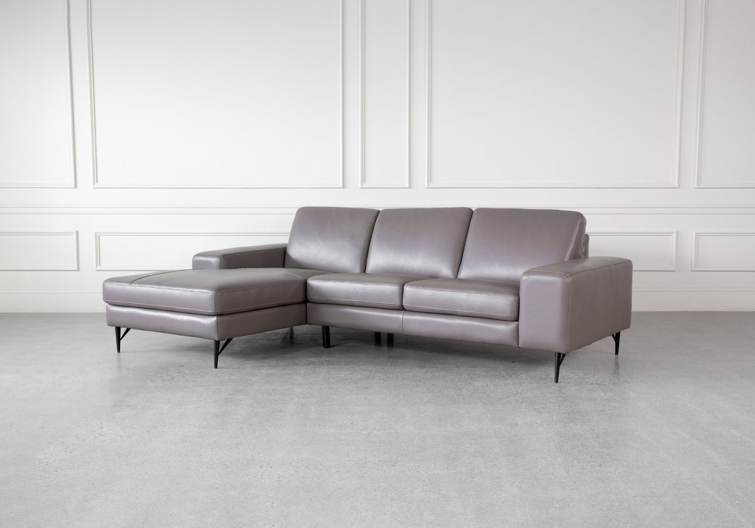 Sergio Brown L83 Leather SL Sectional Sofa Angle