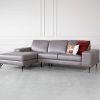 Sergio Brown L83 Leather SL Sectional Sofa with Pillows